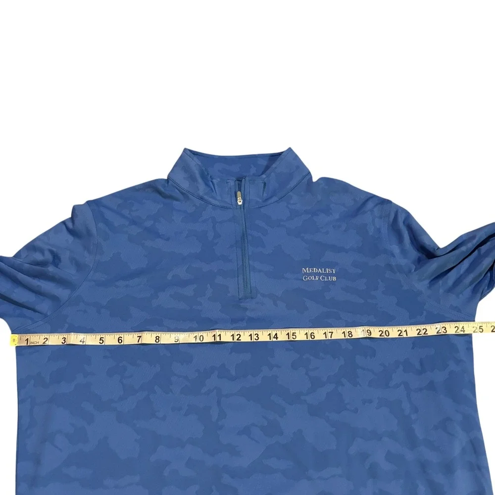 Peter Millar Royal Blue Camo Quarter-Zip Sweater